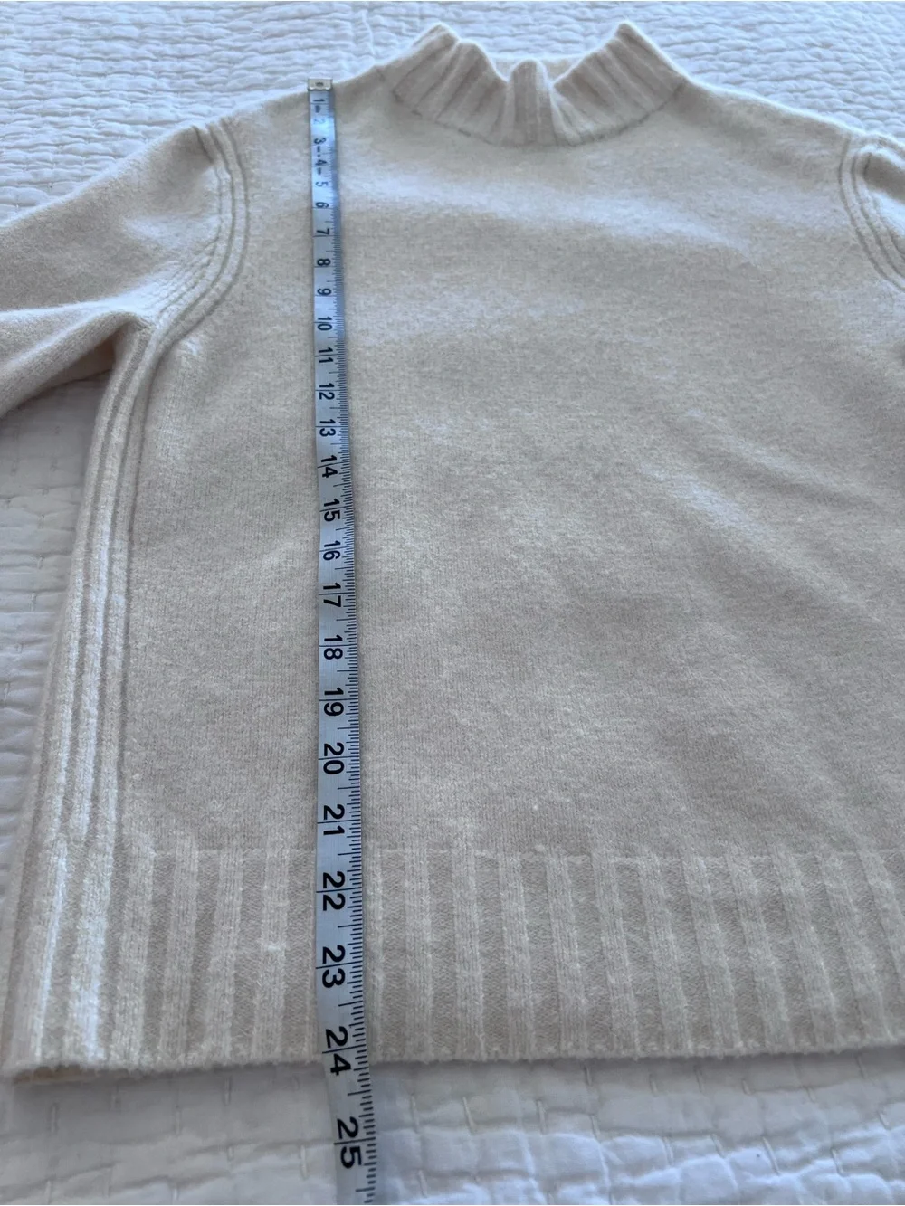 J. Crew Point Sur Nylon/Wool Mock neck Sweater Ivory Cream Size XL EUC